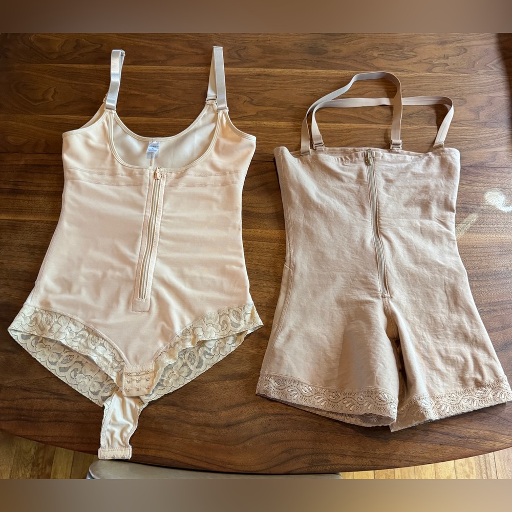 Two EUC Abdominal Compression Fajas Girdle - Leonisa and Anylost, Zip Front Sz M